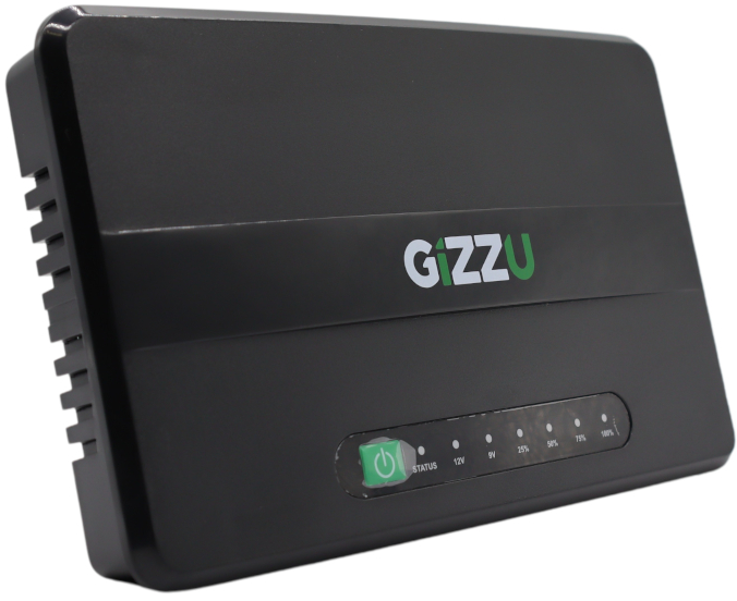 GIZZU 30W 32Wh 8800mAh Mini DC UPS – Black